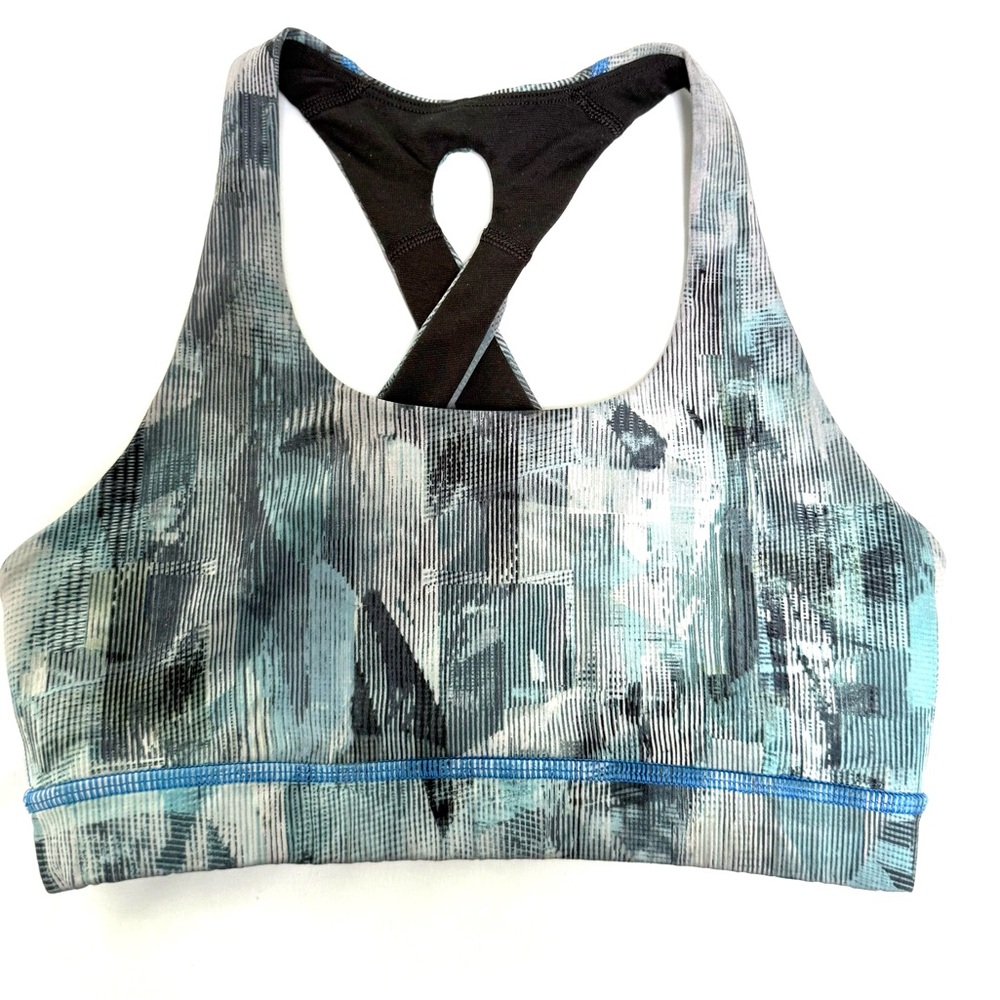 Lululemon Time To Sweat Bra Sun Dazed Multi Blue 4 Yoga Sports  Bra - Picture 6 of 9